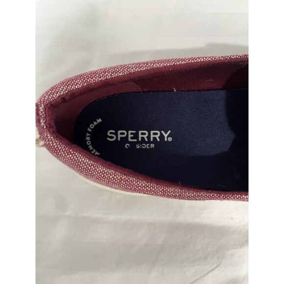 Sperry Top-Sider Crest Twin Stripe Slip On Shoes Sneakers Size 10. Red White - Picture 8 of 10